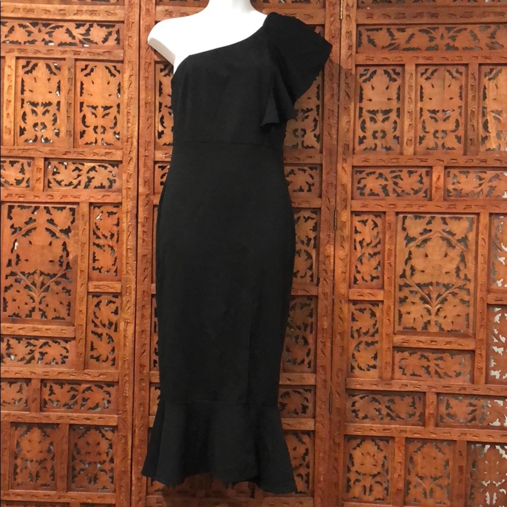 NWT Hope’s one shoulder black midi dress.